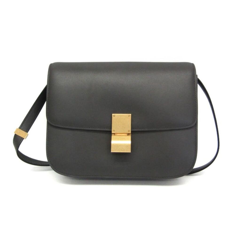 Celine Classic Box Bag Smooth Leather Gray Leather Shoulder Bag Bag